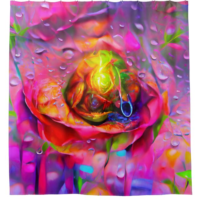 Cortina Para Box Arte Floral Surreal (Frente)