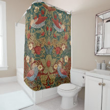 Arte Floral Vermelho Verde Teal Morris Ladrão de M