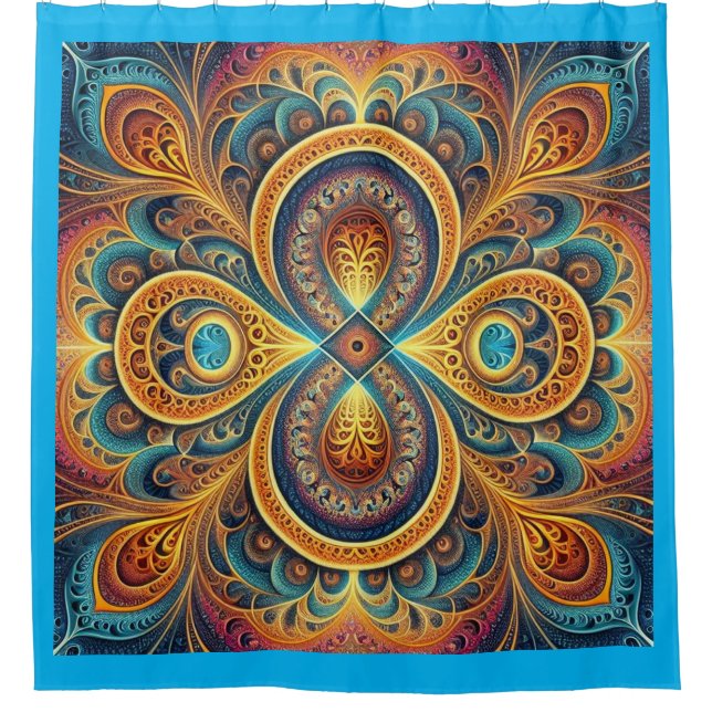 Cortina Para Box Arte Fractal Vibrante (Frente)