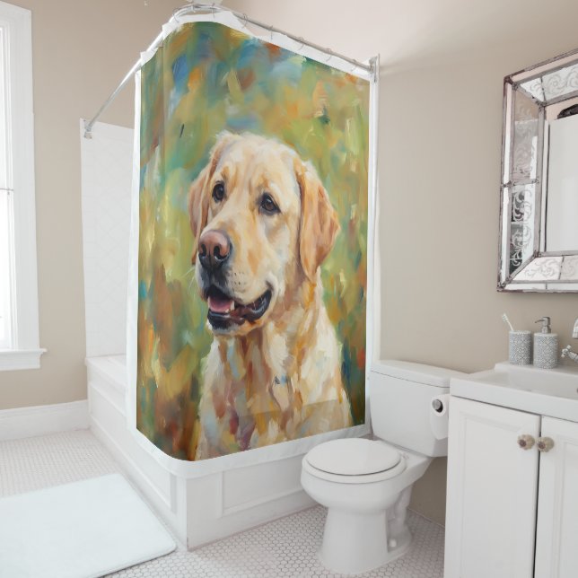 Cortina Para Box Arte Impressionista do Labrador Retriever Amarelo (In Situ)