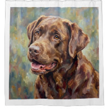 Arte Impressionista do Labrador Retriever Chocolat