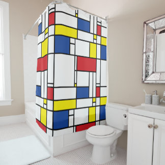 Cortina Para Box Arte Moderna De Stijl Geométrica Minimalista Mondr