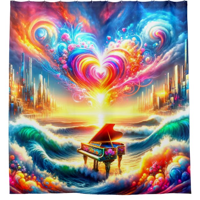 Cortina Para Box Arte Rainbow Piano (Frente)
