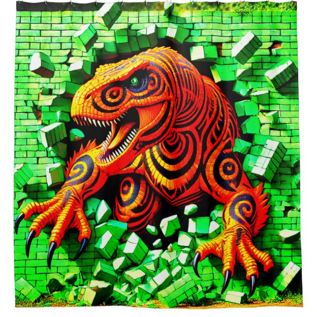 Cortina Para Box Artsy Dinosaur (Frente)