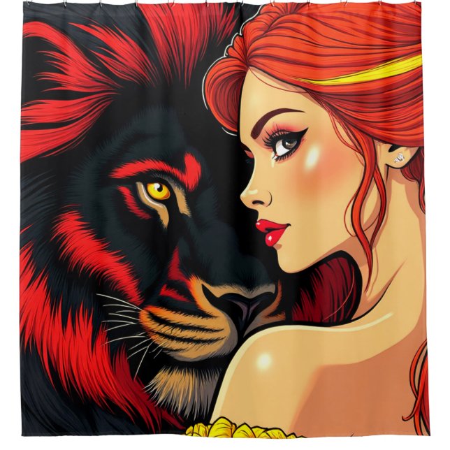Cortina Para Box Artsy Lion e Lady (Frente)