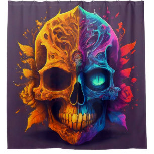 Cortina Para Box Artsy Skull