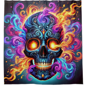Cortina Para Box Artsy Skull