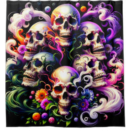 Cortina Para Box Artsy Skull Art