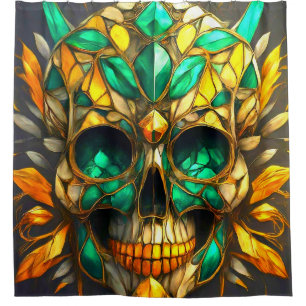 Cortina Para Box Artsy Skull Design