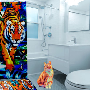 Cortina Para Box Artsy Tiger Animal Bengal