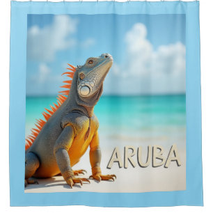 Cortina Para Box Aruba lagarto lindo desfrutando da praia