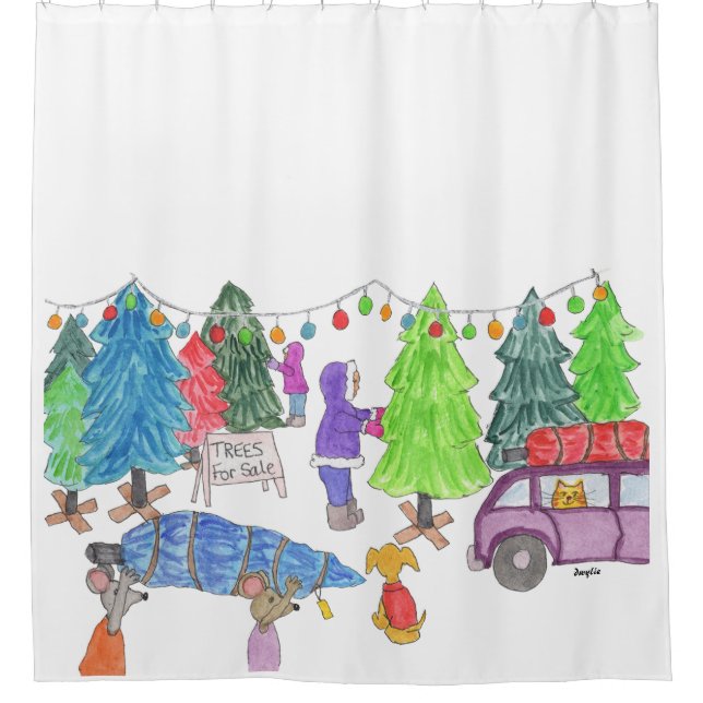 Cortina Para Box Árvores de Natal à Venda (Frente)