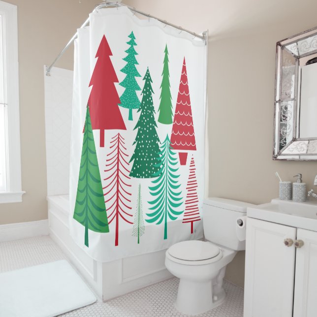 Cortina Para Box árvores de Natal modernas contemporâneas (In Situ)
