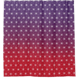 Cortina Para Box Asanoha Impressão tradicional japonesa, vermelho