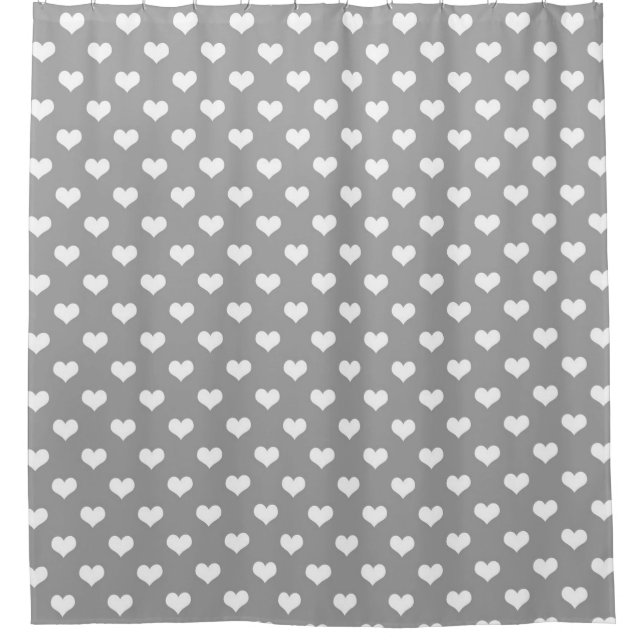 Cortina Para Box Ash Cinza Love Heart Pattern Design (Frente)