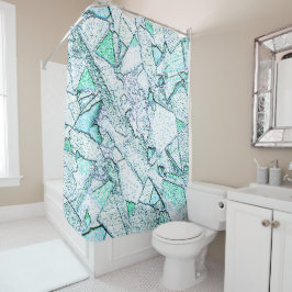 Cortina Para Box Áspero como rocha, num de ciano e menta