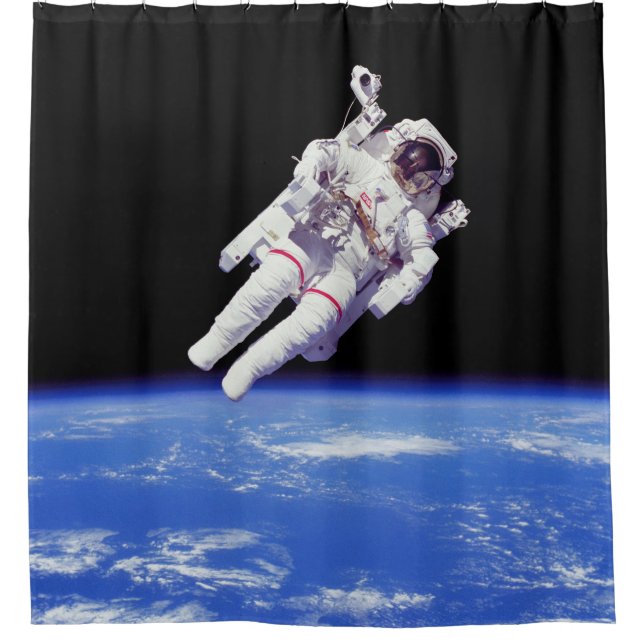 Cortina Para Box Astronauta Jetpack Spacewalk Earth Foto (Frente)