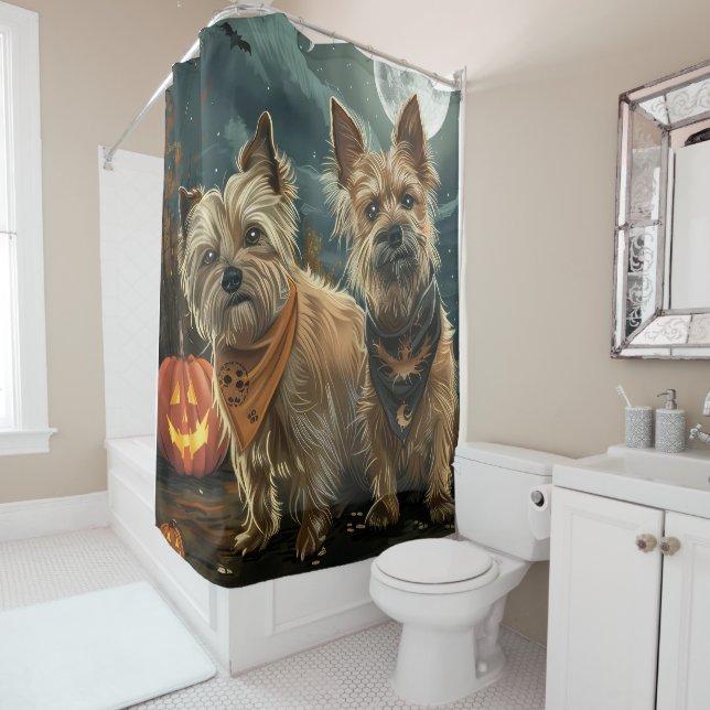 Cortina Para Box australiano Terrier Halloween Spooky (In Situ)