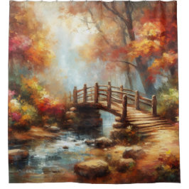 Cortina Para Box "Autumn Bridge Over Serene Stream"