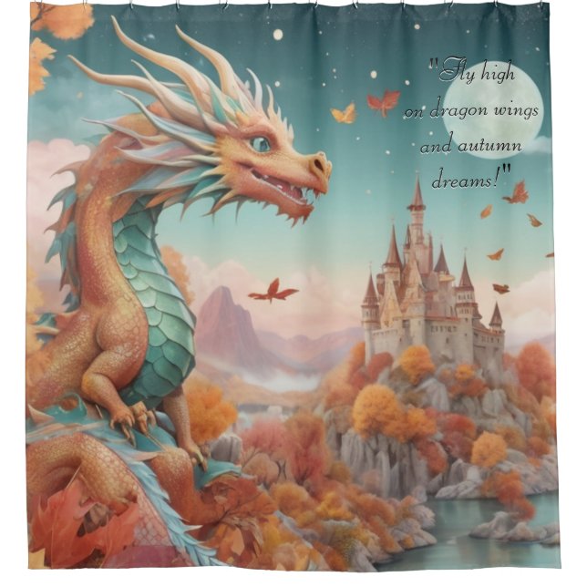 Cortina Para Box Autumn Dragon Dream Castle Starry Night Text (Frente)