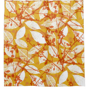 Cortina Para Box Autumn Leaves: Repetição da Vintage do Ouro