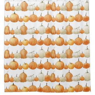 Cortina Para Box Autumn Pumpkin: Padrão de Ilustração de Aquarelas