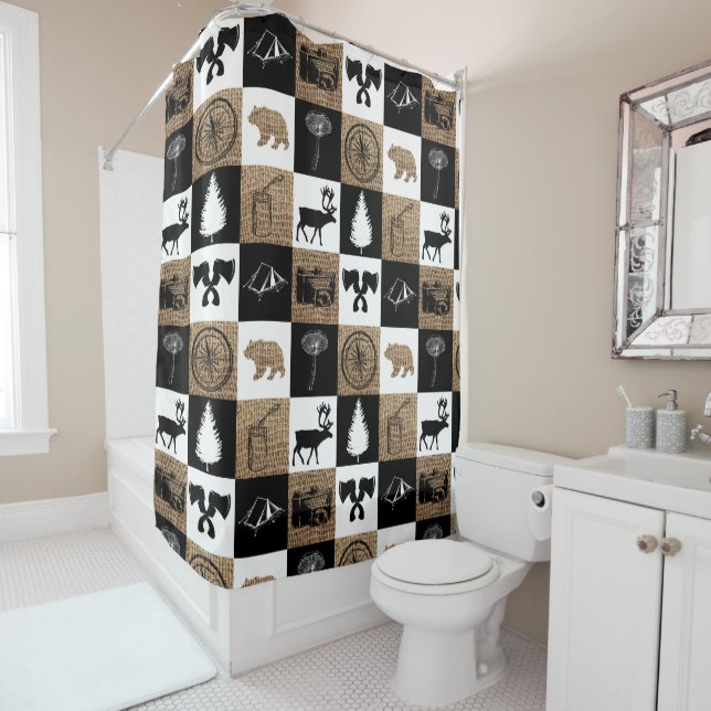 Cortina Para Box Aventura Rustic Lumberjack Camping  (In Situ)