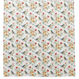 Cortina Para Box Aves e Flores