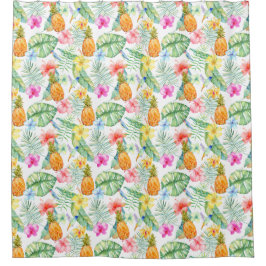 Cortina Para Box Aves Tropicais Floral
