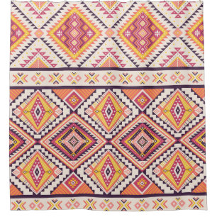 Cortina Para Box Aztec Tribal Esclarecida Sem Costura
