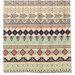 Cortina Para Box Aztec Tribal Stripes: Ilustração Vintage