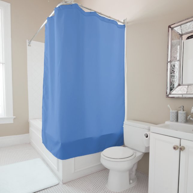 Cortina Para Box Azul Centáurea Sólido Impresso (In Situ)