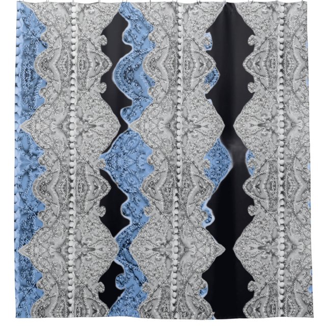 Cortina Para Box Azul Cinza Bonito  (Frente)