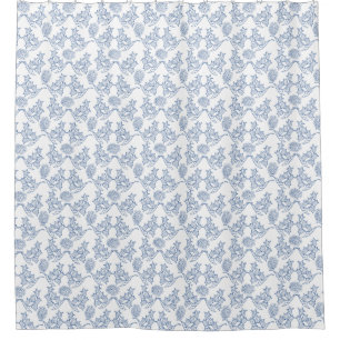 Cortina Para Box Azul de índigo chique no impressão floral étnic
