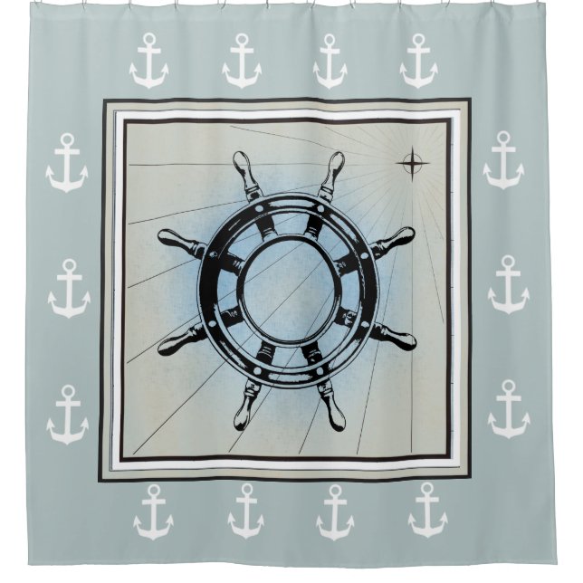 Cortina Para Box Azul Esmaecido - Náutico (Frente)