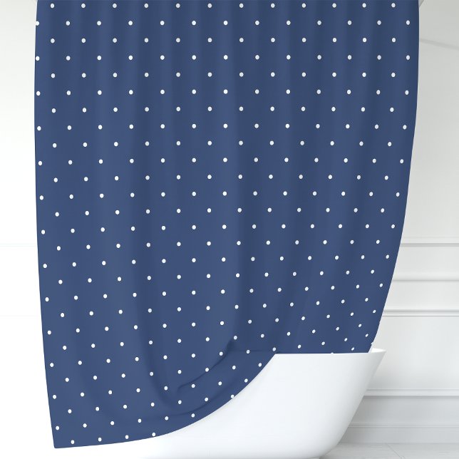 Cortina Para Box Azul Marinho e Bolinhas Brancas (Criador carregado)