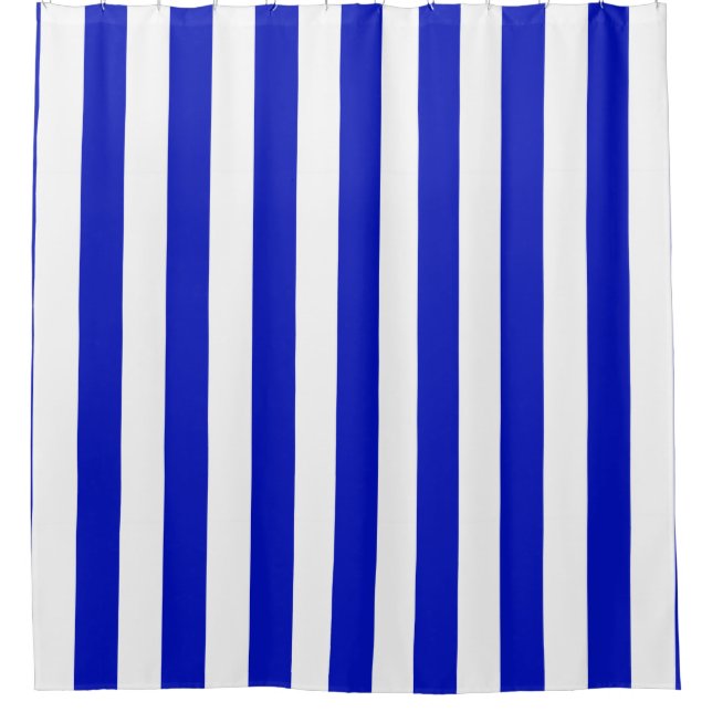 Cortina Para Box Azul Real Listra Vertical Branca NL #1 (Frente)