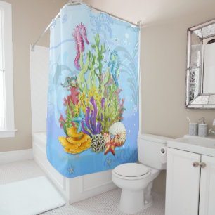 Cortina Para Box Azul Tropical Sea Life
