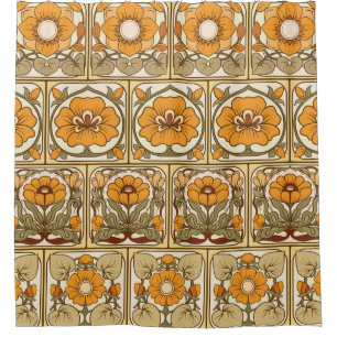 Cortina Para Box Azulejo cerâmico: Estilo Art Nouveau.