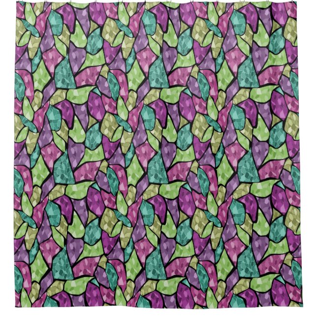 Cortina Para Box azulejo de mosaico de vidro moderno abstrato c (Frente)