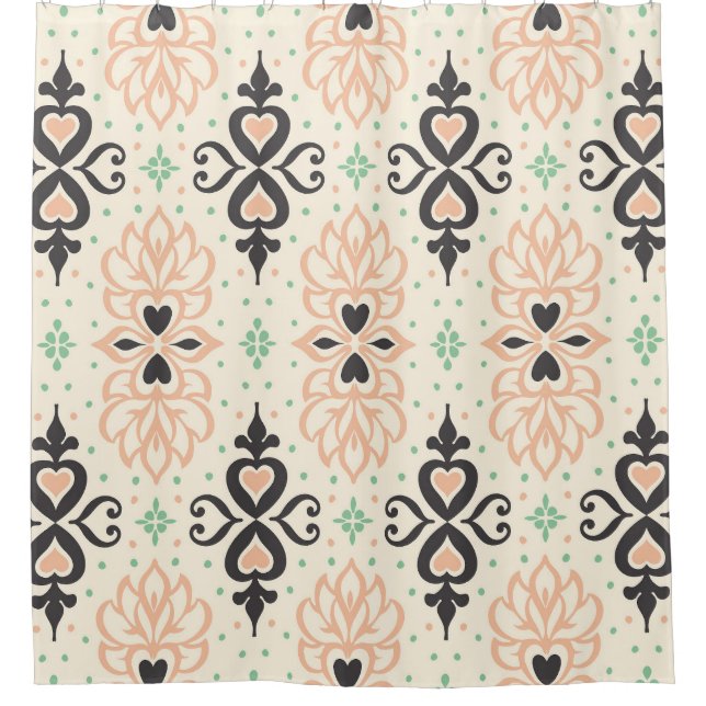 Cortina Para Box Azulejo de Talavera, design ornamental mediterrâni (Frente)