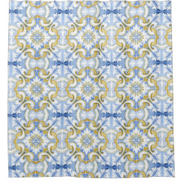 Cortina Para Box Azulejos do Mediterrâneo, majolica, estilo Sicilia