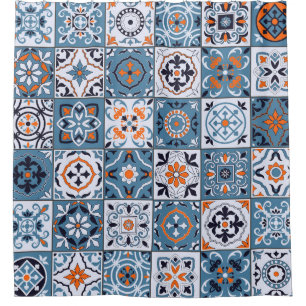 Cortina Para Box Azulejos marroquinos: Elegância sem costura Vintag