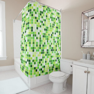 Cortina Para Box Azulejos piscinas, Azulejos Mosaicos Verdes, Padrã