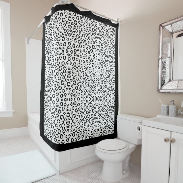 Cortina Para Box B&W Impressão Animal Sherpa Blanket (In Situ)