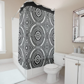 Cortina Para Box B&W Medallion Motif