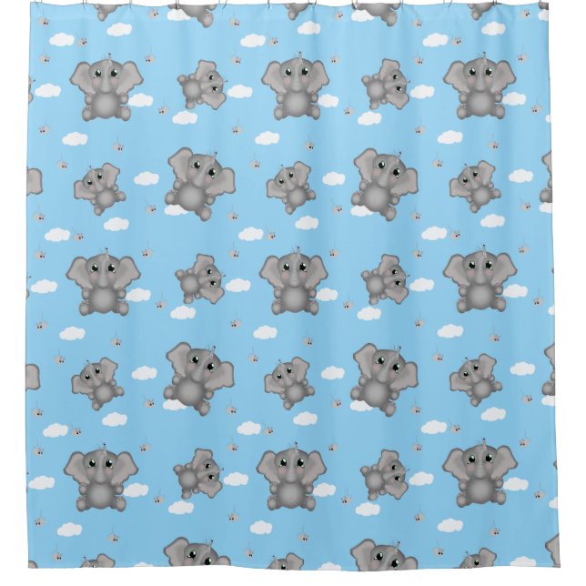Cortina Para Box Baby Boy Elephant (Frente)
