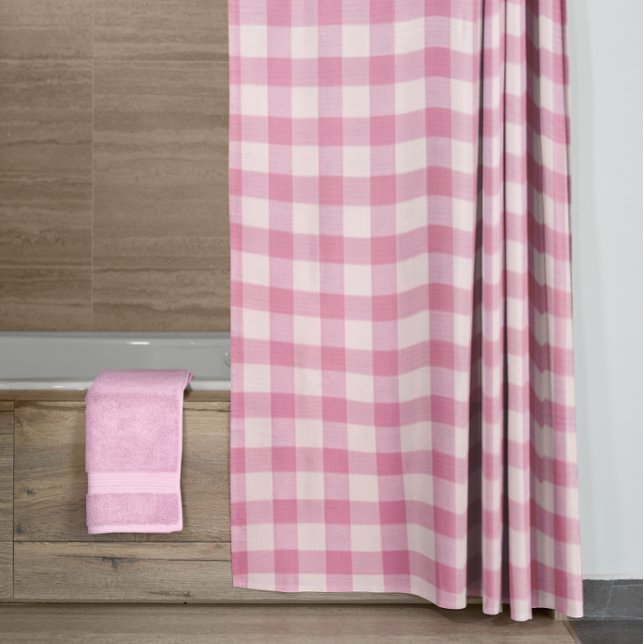 Cortina Para Box Baby Pink Gingham Pattern (Criador carregado)