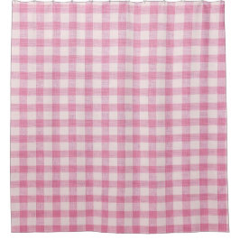 Cortina Para Box Baby Pink Gingham Pattern