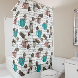 Cortina Para Box Bagaço de cacau chocolate quente doce inverno